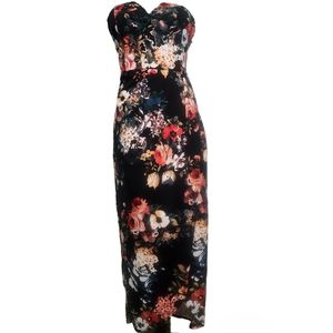 NWT- 💕BELLE JOURNEE💕 Black Floral Dress- Size XL.